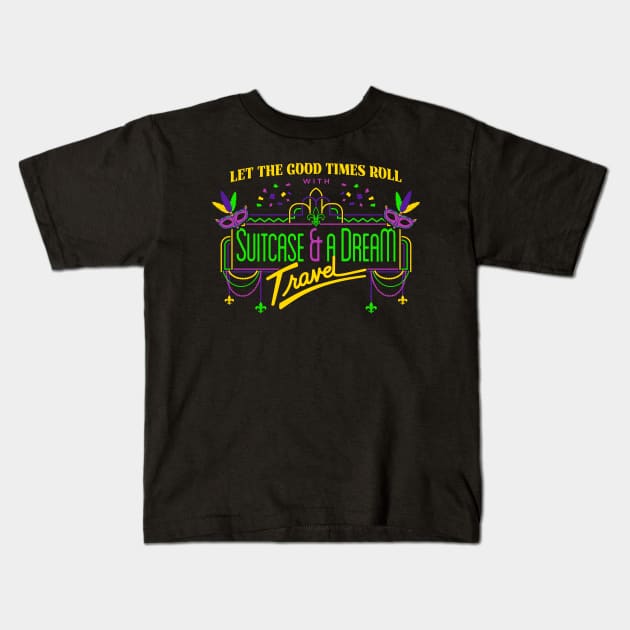 Gwen Mardi Gras Kids T-Shirt by onarolltees